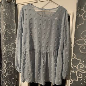Shein Curve- Womens 3X, powder blue blouse. Never worn.
